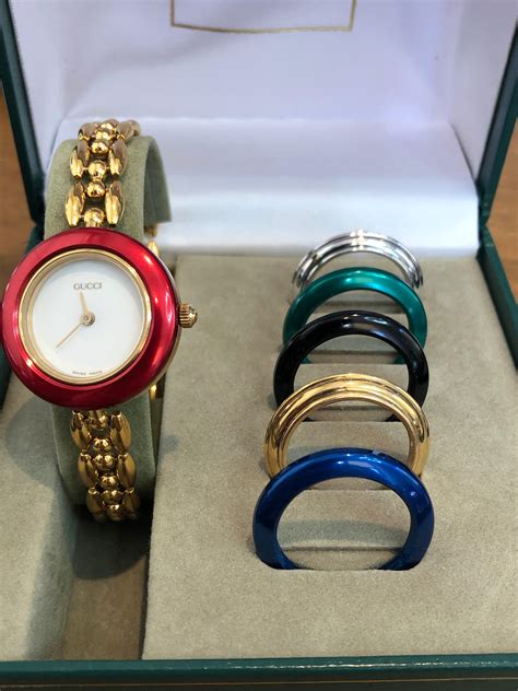 bezels for gucci watch|Gucci watch with changeable bezels.